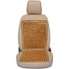 ZONETECH Wooden Beaded Car Driver Seat Cushion - Natural Double