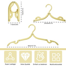 Pack of 25 Foldable Travel Hangers, Portable Foldable Clothes Hangers, Plastic Hangers, Space Saving, Portable Foldable Hangers for Home, Hotel, Travel, Camping (5 Colours)