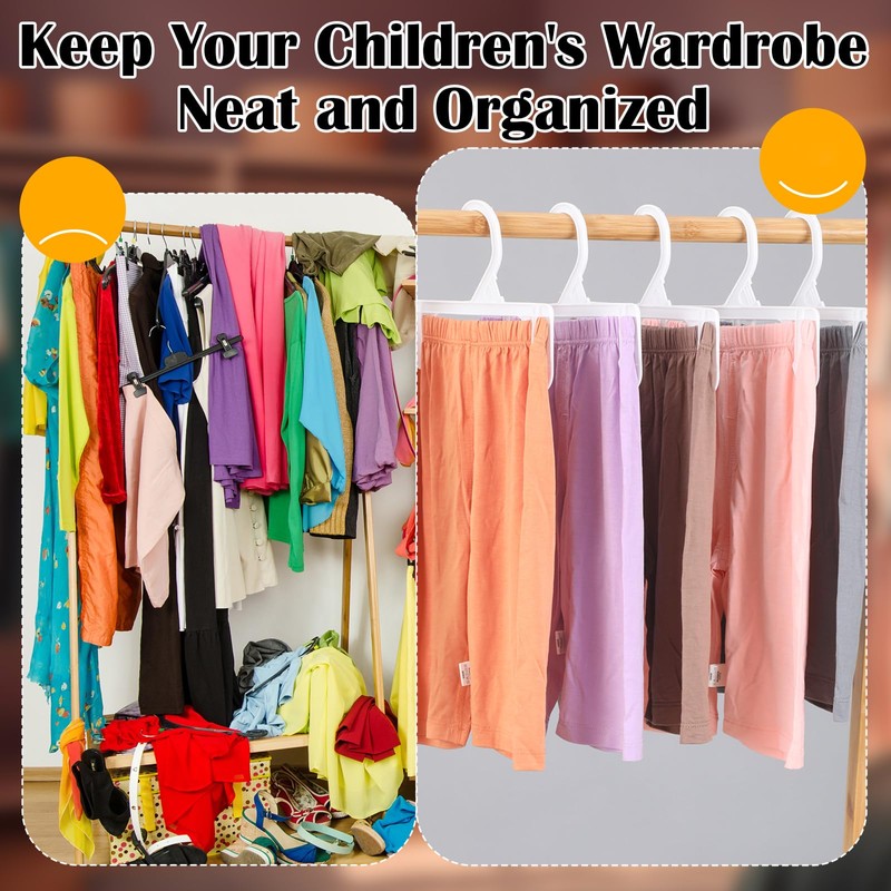 GlikCeil 100pcs Kids Pants & Skirt Hangers, Baby Hangers Plastic
