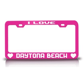 Custom Brother - I Love Daytona Beach City Cities Metal Car SUV Truck License Plate Frame Pn o5