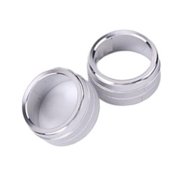 Riloer AC Knob Cover, 2 pcs Car Air Conditioning Switch Cover Ring Decor, AC Knob Button Cover Trims Accessories Compatible with Toyota Camry 2021-2023 (Sliver)