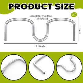 MorningRo 50 Pcs Fruit Tree Limb Spreaders Plant Tying Machine Puller Branchs Preaders Plum Tree Open Angle Pull Branch Stereotyped Tying Bending Farm Tools, M-5.12(Inch), Galvanized