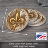 Thirstystone Absorbent Drink Coaster Set Fleur de Lis