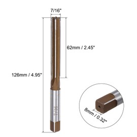 sourcing map 7/16" Hand Reamer H8 Accuracy Alloy Tool Steel 6 Flutes Straight Shank Milling Cutter Tool