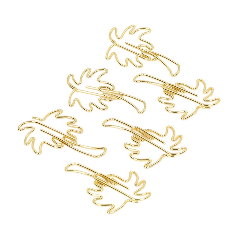 50 Pcs Paper Clips Portable Mini Cute Golden Coconut Tree