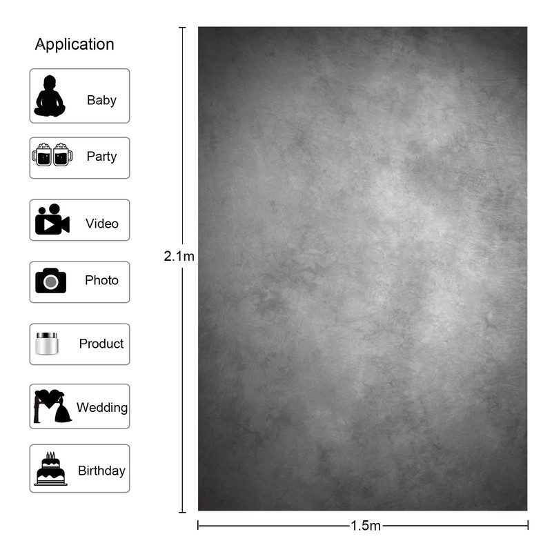 VEOEOV 1.5X2.1m Photo Backdrop Abstract Light Grey Photography Backdrop for