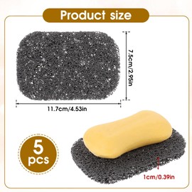 ZEYIYER Pack of 5 Soap Holder, Soap Lifting Pads for Soap Dish, Reusable Soap Holder, Efficient Soap Holder for the Shower, Kitchen, Multiple Woven (Grey)