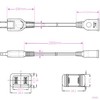 Extension Cord, Thin, 6.6 ft (2 m), Black, 1 Gang
