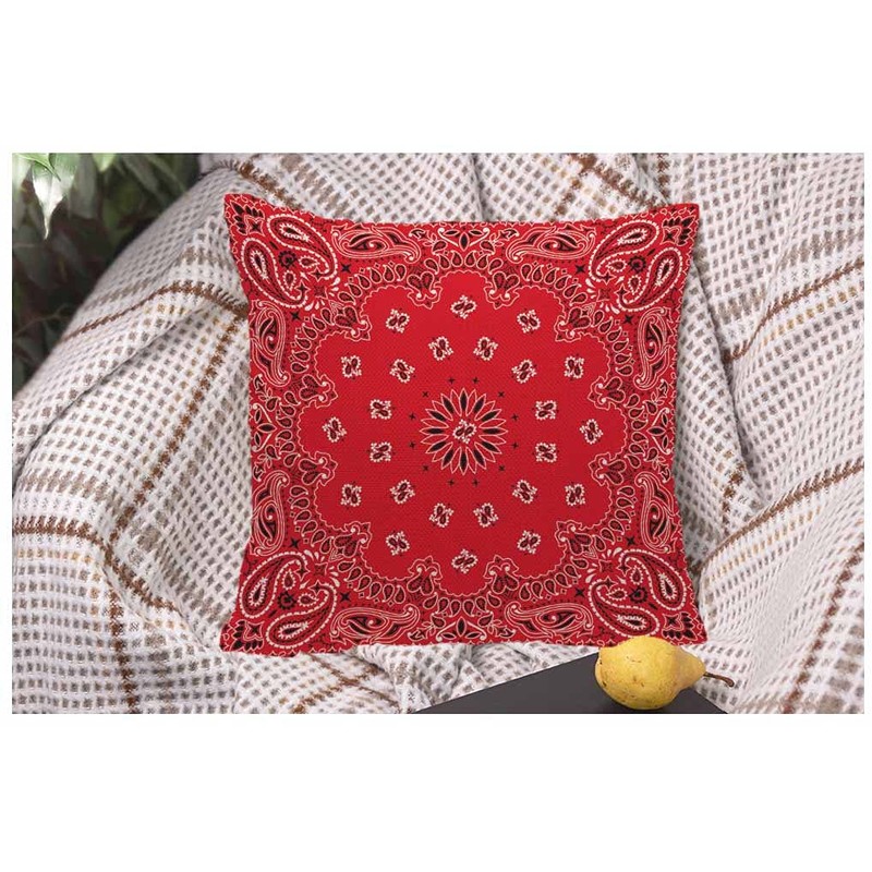 WONDERTIFY Western Paisley Cushion Cover Bandana Ornaments Decorative Throw Pillow