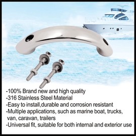 1Pack Heavy Duty 6.5"(165MM) Marine Boat Grab Handle, Solid 316 Stainless Steel Grade Grab Bar Handrail W/Screws