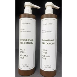 KORRES 2 Bottles Gilbert & Soames Korres Fresh Citrus SHOWER GEL 12.2oz Each NEW