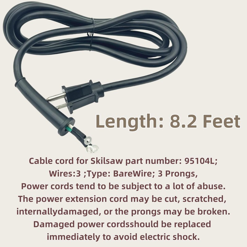 KOIUETUA 95104L Circular Saw Power Cord fits for SPT77WML SPT77WM