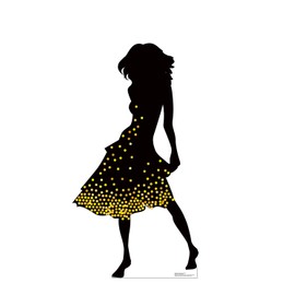 Cardboard People Silhouette Dancer Yellow Sparkles Life Size Cardboard Cutout Standup