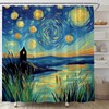 TENVSIN Starry Night Shower Curtain Blue Star Sky, 72 x