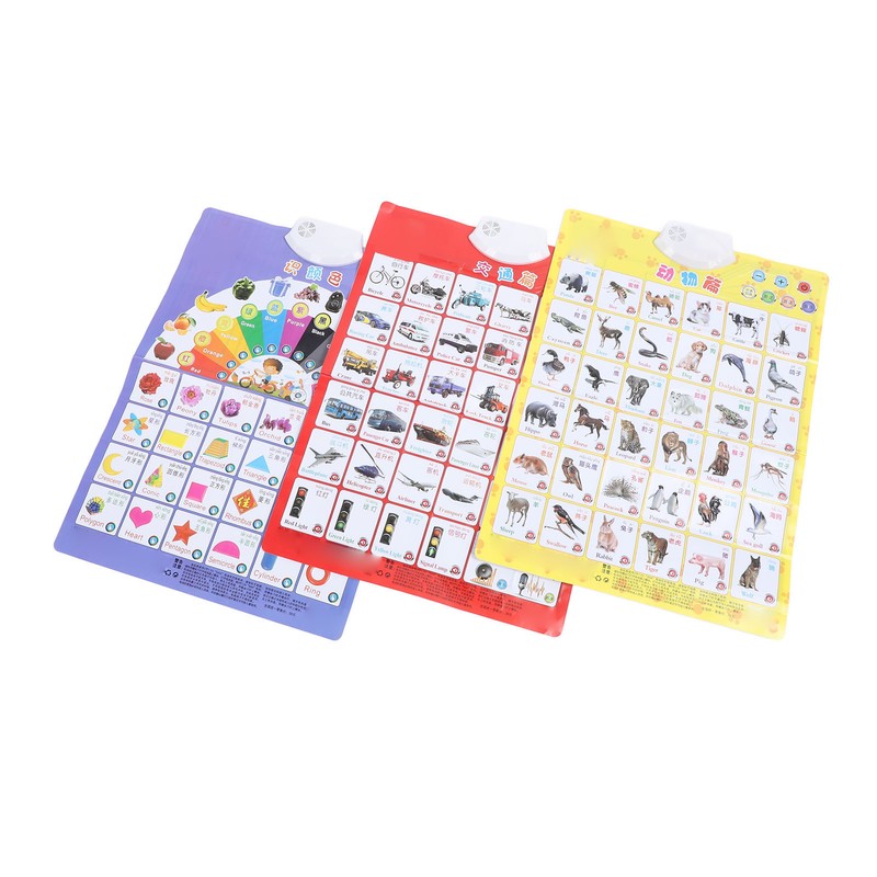 3pcs Sound Educational Posters Preschool Learning Poster Parent Child Interaction