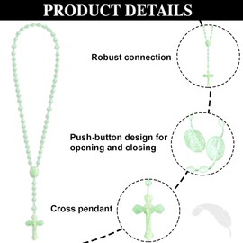 NCPLYGOU 100 Pcs Plastic Rosary Bulk, 17 Inch Plastic Rosary, Church Prayer Plastic Rosary Beads Catholic Necklace Easter Gifts