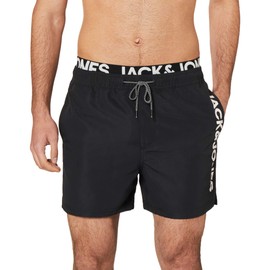 JACK & JONES Bali Swim Shorts Men's Swimming Trunks, Black (logo)