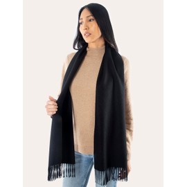 100% Baby Alpaca Scarf Soft, Warm, Durable, for Women & Men, Made in Peru. Eco-Conscious Luxury, ideal Winter & Autumn Gift (Black)