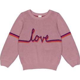 Fred's World by Green Cotton Girls' Knit Jacquard Sweater, PINK HAZE