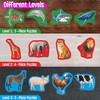 12 Pack Animal Puzzles, 48 Pieces Step-by-Step Farm/Marine/Safari Animal Jigsaws,