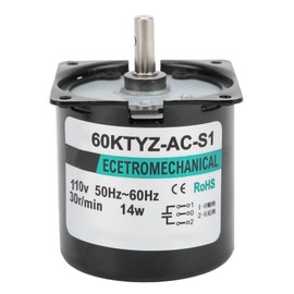 AC Synchronous Motor 14W Permanent Magnet Low Speed 2‑Way High Torsion Central Shaft XD60KTYZ30rpm/min AC110V