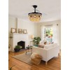 Boho Ceiling Fan with Light, Modern Ceiling Fan with 6