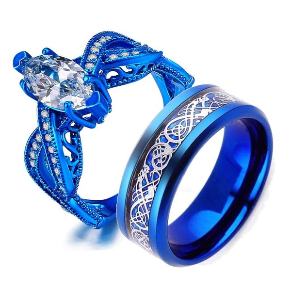 Gy Jewelry - Juego de 2 Anillos de Boda para