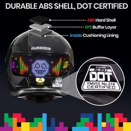 Zonasyrn Motorcycle Helmet - DOT Approved Full Face Helmet (Smart App Control), Compact Motorcycle Helmet - Fits Heads 600-620mm