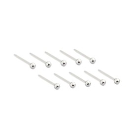 Ruifan 2mm Silver Plated Ball Flexible Bioplast Clear PVC Plastic Blank Ear Nose Pin Bone Stud Nickel Free Earrings Piercing Retainers 20G