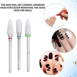 Fafeicy Juego de Brocas de Cerámica para Uñas, 12 Piezas de Broca de Cerámica, Pulidora Eléctrica para Quitar Uñas de Gel Acrílico, Cutícula, Manicura, Pedicura, Cabeza De Molienda
