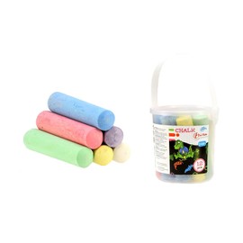 Toi-Toys Street Painting Chalk for Children - Painting Chalk in Bucket - 12 Pieces in Different Colours - Chalk Set