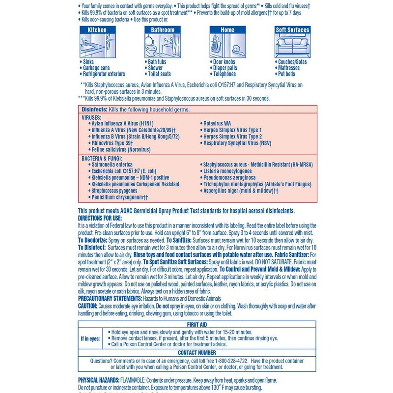 Lysol Disinfectant Spray, Sanitizing and Antibacterial Spray, For Disinfecting and
