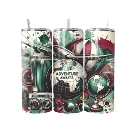 Handmade Travel Adventures Awaits Travel  Agent  20oz Tumbler Insulated Travel For Him