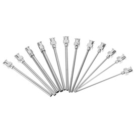 BUGUUYO 12pcs Stainless Steel Dispensing Needle Set Blunt Tip and Luer Lock Precision Applicator for Industrial and Laboratory Use and Non-deforming for Applications