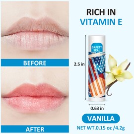 American Flag Lip Balm 60 Pack, 4th of July Party Favors, Moisturizing Lip Balm Bulk with Red Blue White Design, Patriotic Freedom Day Gifts Independence Day Gifts for Men Women