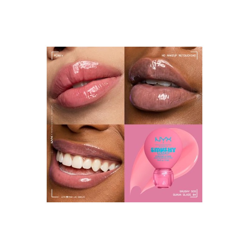 NYX Professional Makeup, Smushy SOS, Mascarilla Hidratante para Labios, Tono