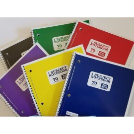 Pen+Gear Spiral Notebook COLLEGE Ruled 1 subject Red+Yellow+Blu