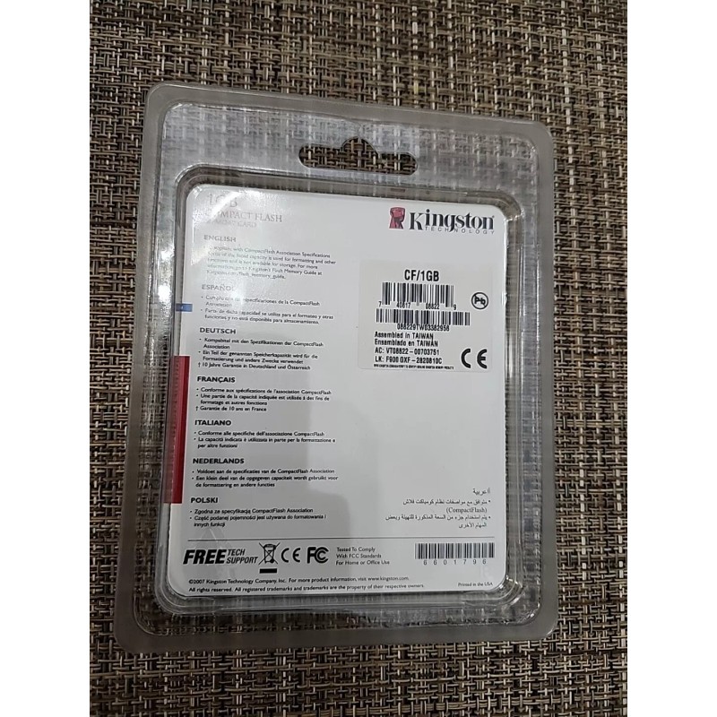 Kingston 1GB CF Compact Flash Memory Card CF/1GB Brand New