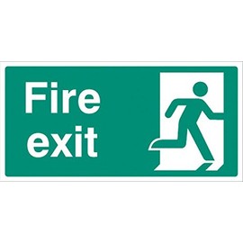 Sign, Final Fire Exit Right, RP, Signs Personal Protection, Site Security, 1 Piece Pack - 12033L