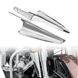 Motorcycle Front Fork Mount Wind Deflectors Windshield Fit for Harley Touring Road King Street Glide Electra Glide 1995-2023 CVO, Front Fork Mount Fit for Touring FLHT FLHR FLHX 1995-2023 Chrome