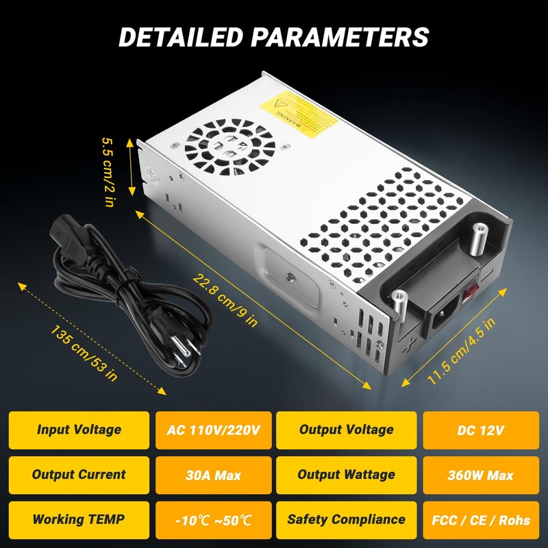 New Version Converter, 110V AC to 12V DC Converter Power