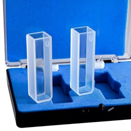 Ceenna 2 PCS UV Quartz Cuvettes for Spectrometer Standard Quartz Cells - 3.5 ml Cuvettes with Non-Sealing PTFE Cover and 2 Optical Windows, Spectral Range 190-2500 nm, Pathlength 10 mm