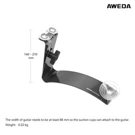 AWEDA Light-weight Sturdy Classic Guitar Support, with Ergonomic Fastener and Easy-to-install-and-detach Suction Cups Suitable for Acoustic Guitars with a Smooth Paint(Lacquer) Finish