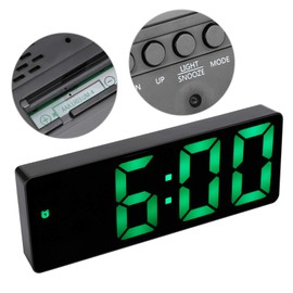 Gonetre Electronic Clock LED Display Digital Mirror Alarm Clocks Battery Plug ‑ in Dual ‑ Use 0712