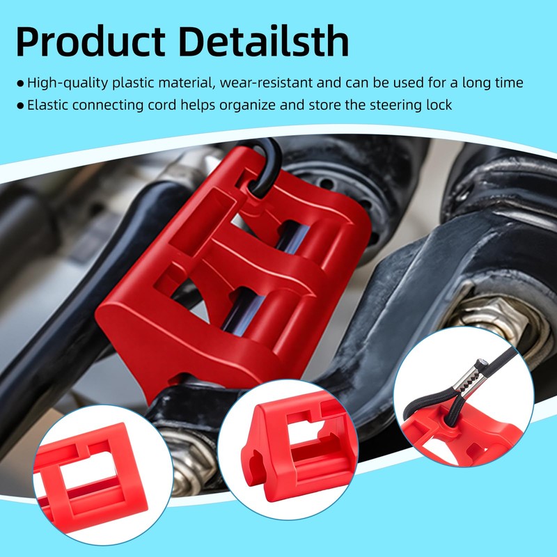 Datanly 2 Sets 4" Red Steer Stop Outboard Steering Locks
