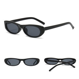 OSAGAMA Retro Slim Cat Eye Sunglasses Fashion Sunglasses for Men Women Black, black