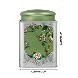 Tea Tin Canister with Airtight Double Lids, Airtight Loose Tea Canister Tinplate Empty Tin Chinese Style Tea Jar - Kitchen Canister for Loose Tea, Coffee, Candy, Herbs and Spices