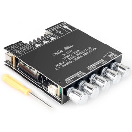 ZK-ST21 TPA3221 Bluetooth Power Amplifier Board with Subwoofer 2.1 Channel 100W×2+200W, 12V-30V Audio Power Amplifier Module with Treble and Bass Control