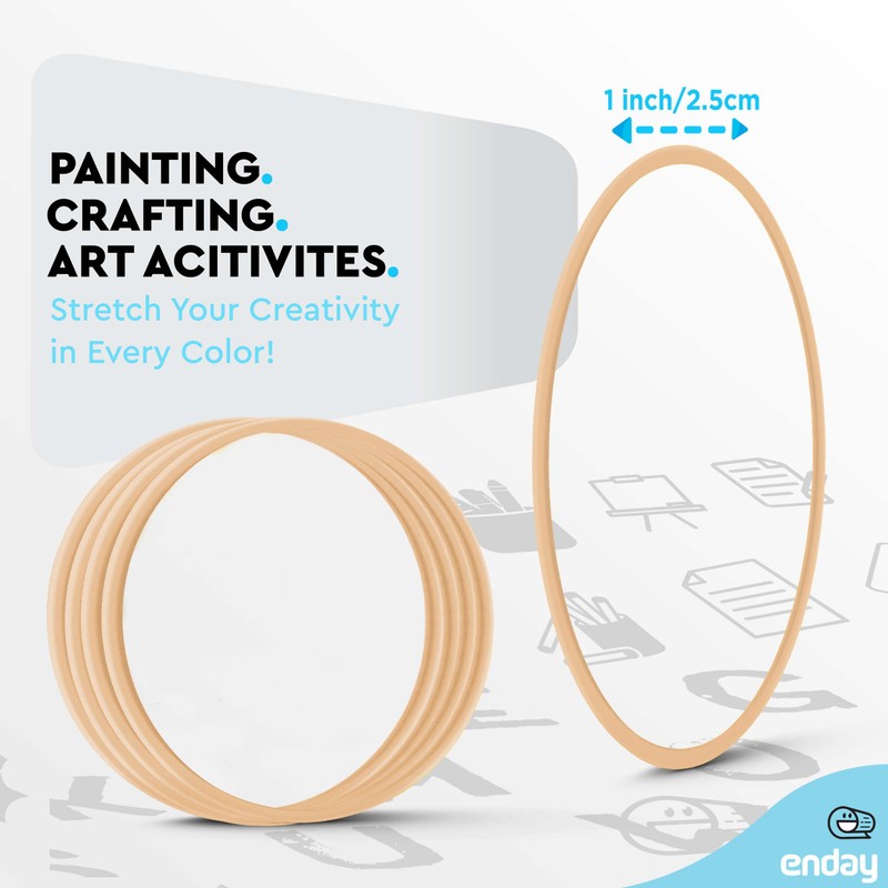 Rubber Bands Assorted Size, Beige Rubber Bands Bulk, Stretchable Elastic