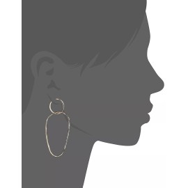 French Connection Women's Large Interlocking Gold Drop Earrings $38 Tags #FC2